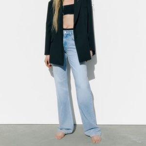 ZARA EXTRA LONG TRF MID-RISE WIDE LEG JEANS size 0 and 2 NWT ref6688/029